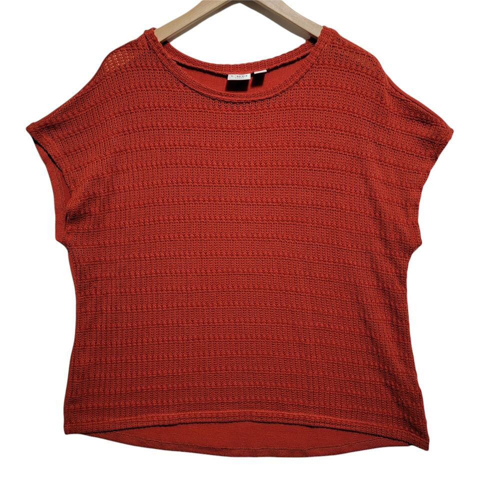 Cato Woman Orange Knit Cap Sleeve Sweater Size 18/20W